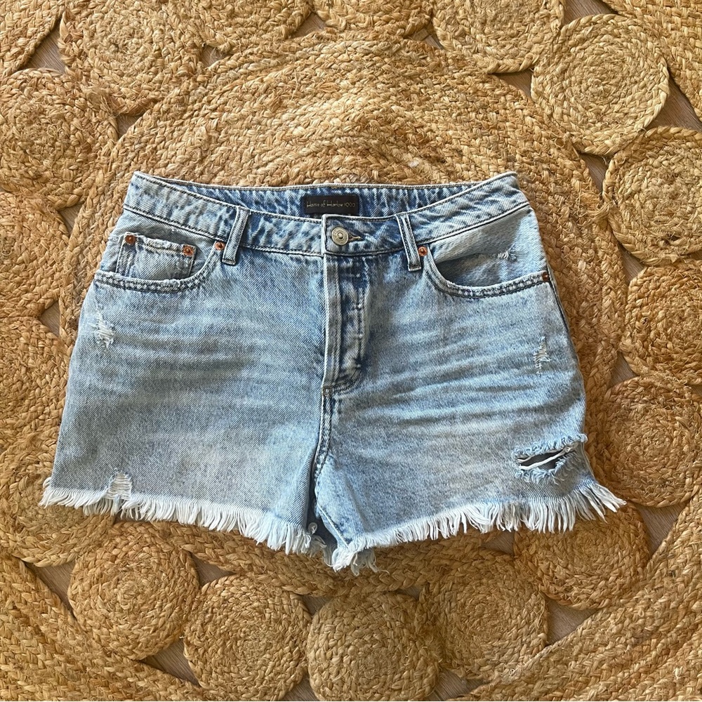 House of Harlow 1960 Jean Shorts Distressed Frayed Hem